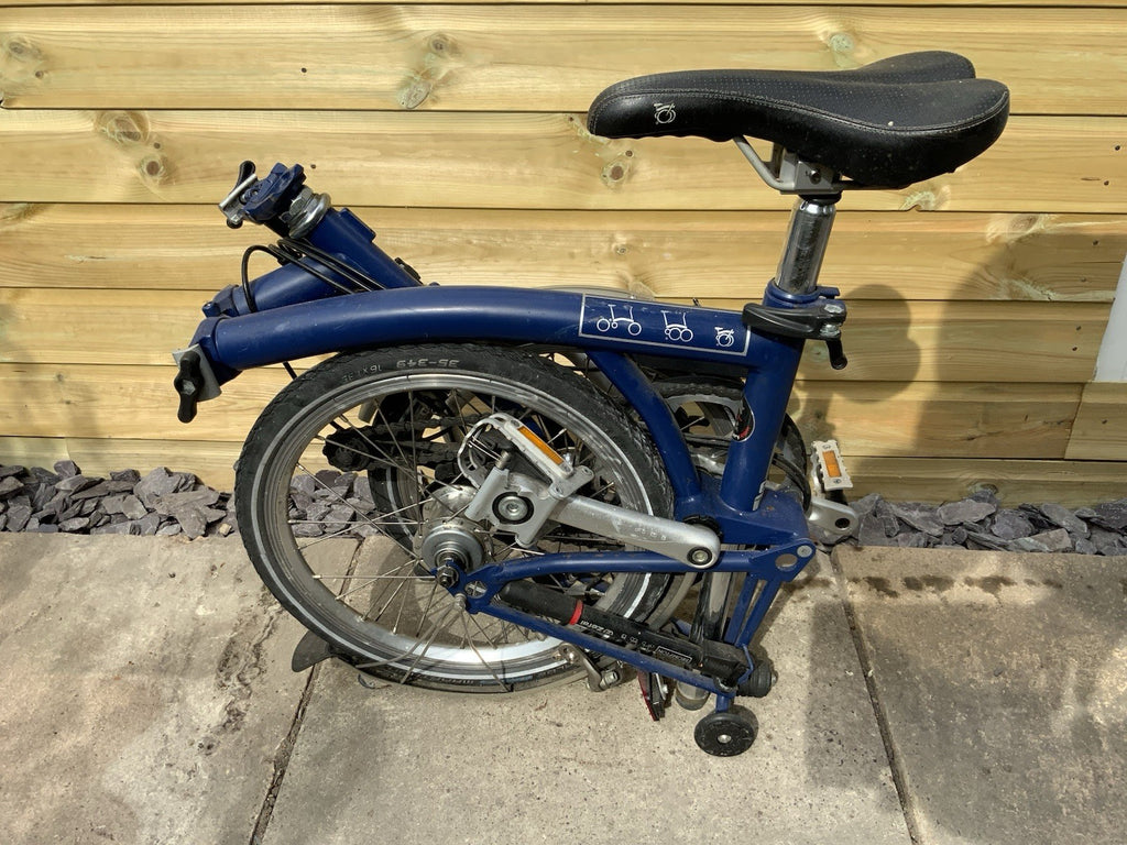 Brompton Folding Bike 3-Speed Blue,  A Bit Dusty As Has Been In Storage A While