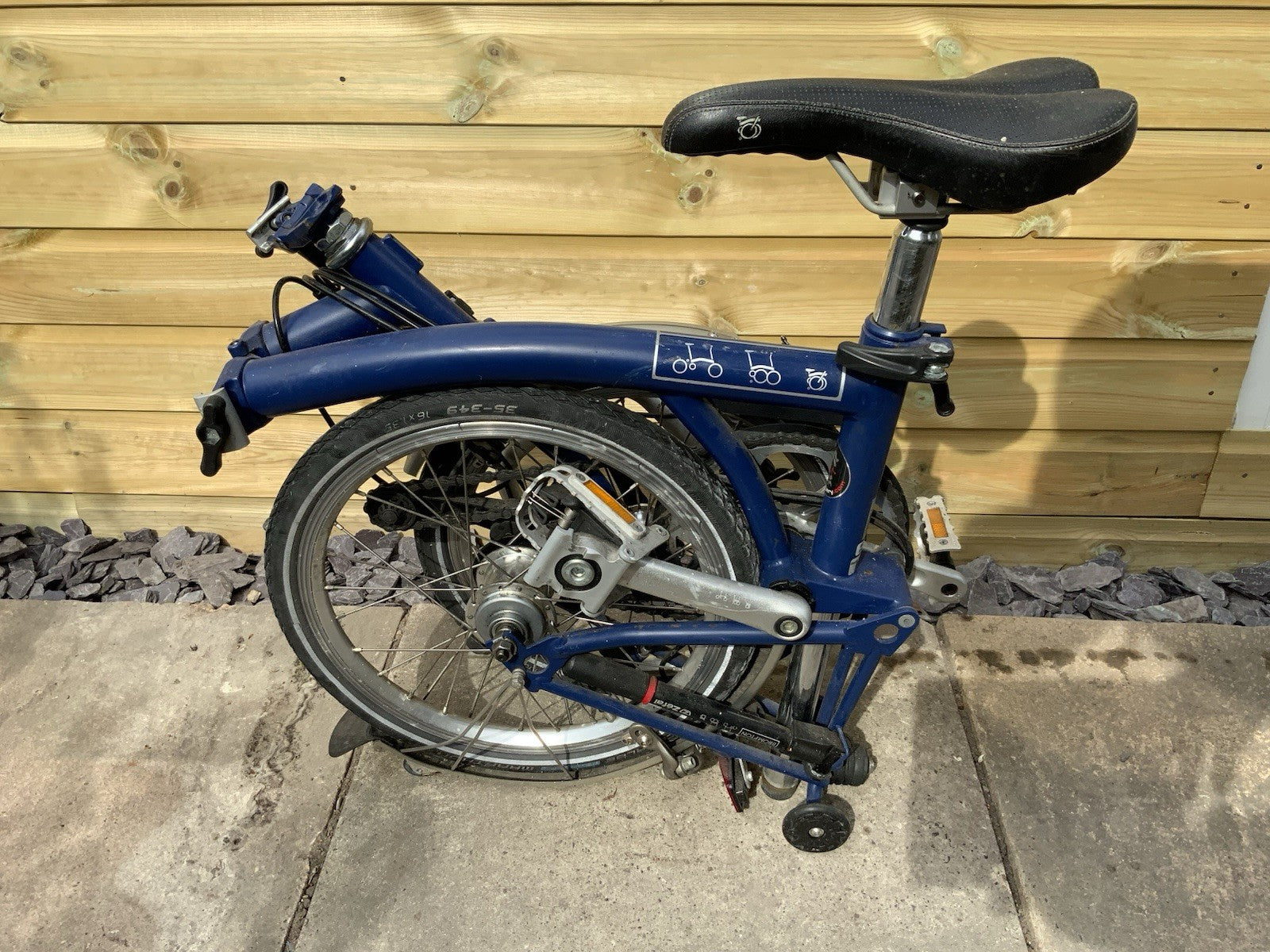 Brompton Folding Bike 3-Speed Blue,  A Bit Dusty As Has Been In Storage A While