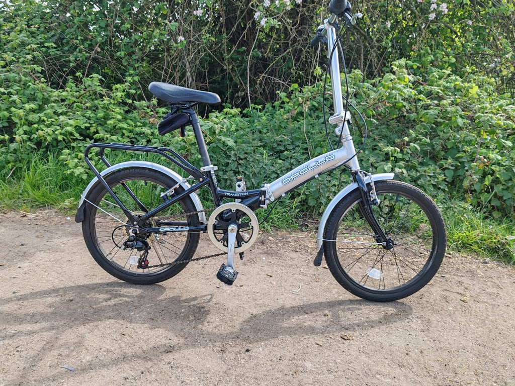 apollo transition folding bike 6 revoshift gears 20inch wheels adults unisex