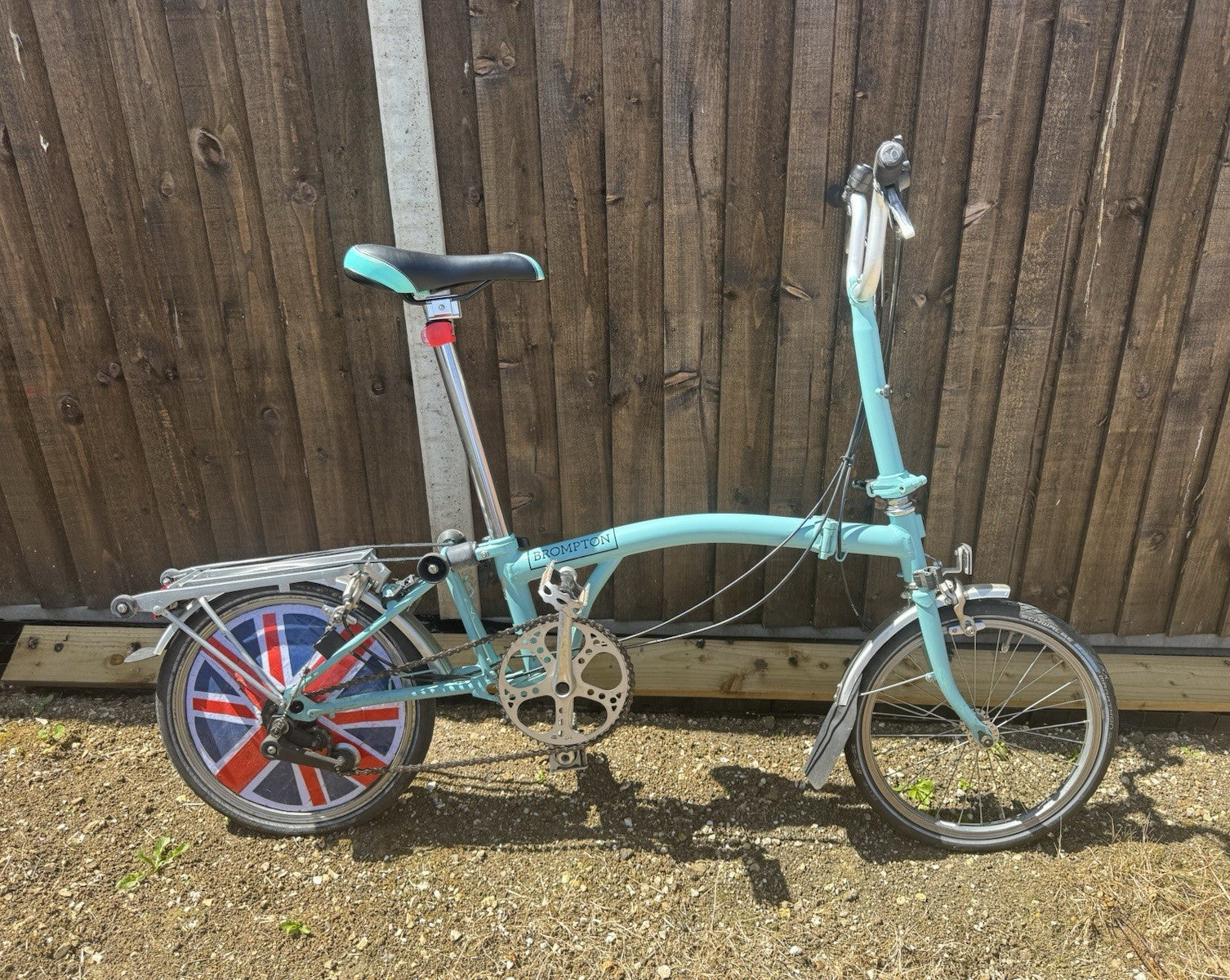 Brompton Folding Bike 16in Wheels M Frame Blue 2-Speed Rear Rack Mudguards