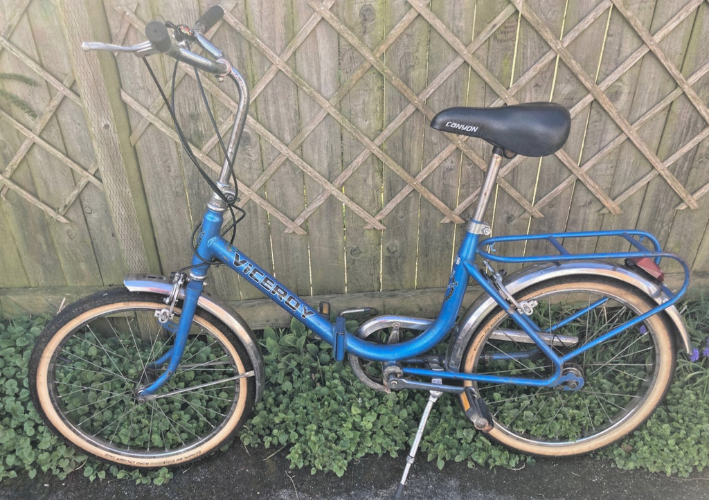 Vintage Raleigh Viscount Unisex Folding Bike - Blue - Good Usable Condition