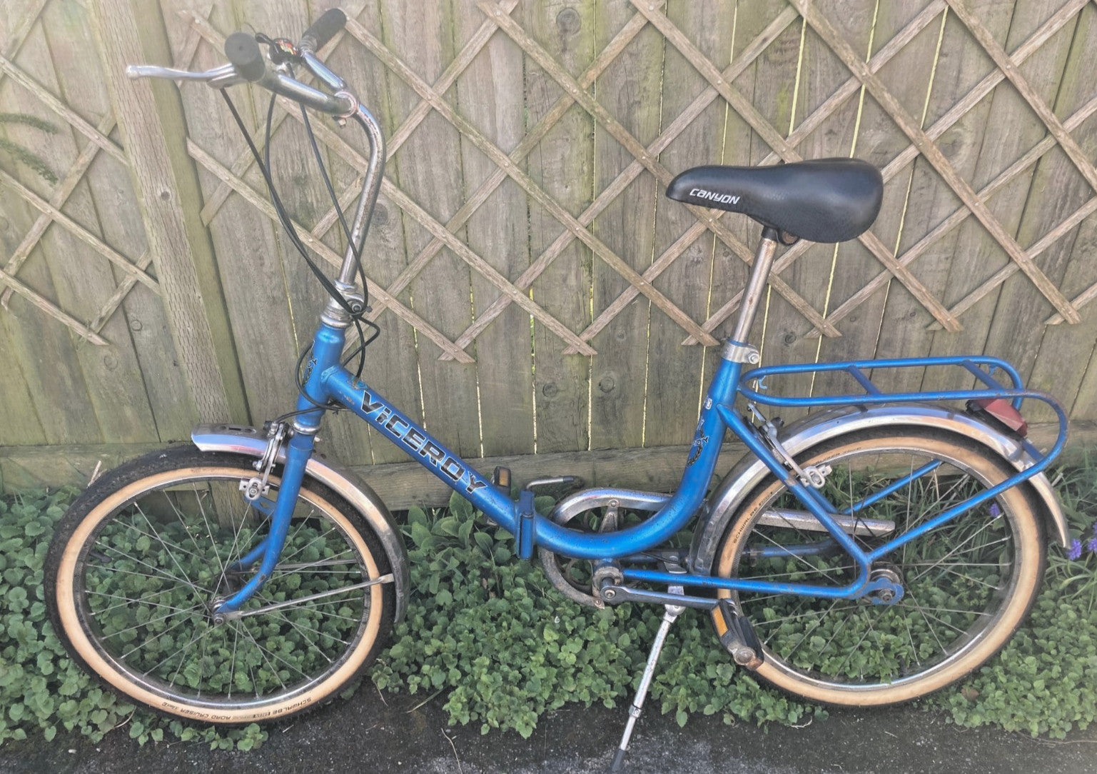 Vintage Raleigh Viscount Unisex Folding Bike - Blue - Good Usable Condition