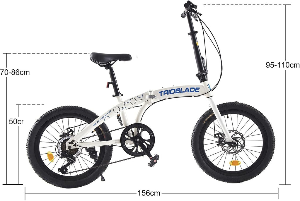 20" Folding Mountain Bike 7-Speed Disc Brake Lightweight for Adults