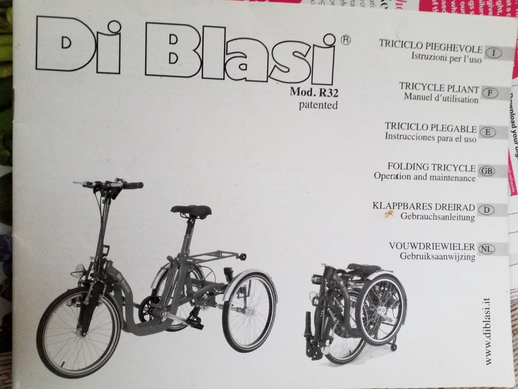 Di Blasi R32 Adult Folding Tricycle (compact when folded)