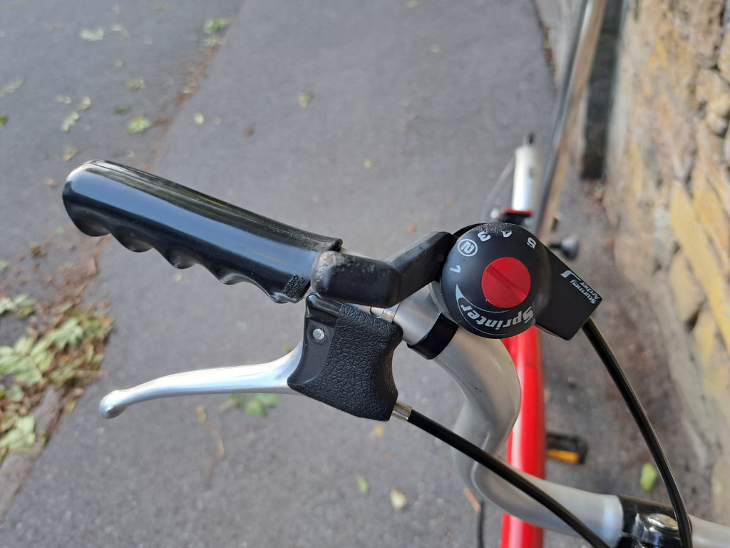Brompton Folding Bike with 5-speed Hub Gear,  Red & Black