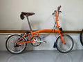 Brompton folding bike 3 speed C Line Orange