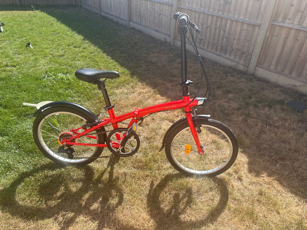Red Folding Oxylane Bicycle