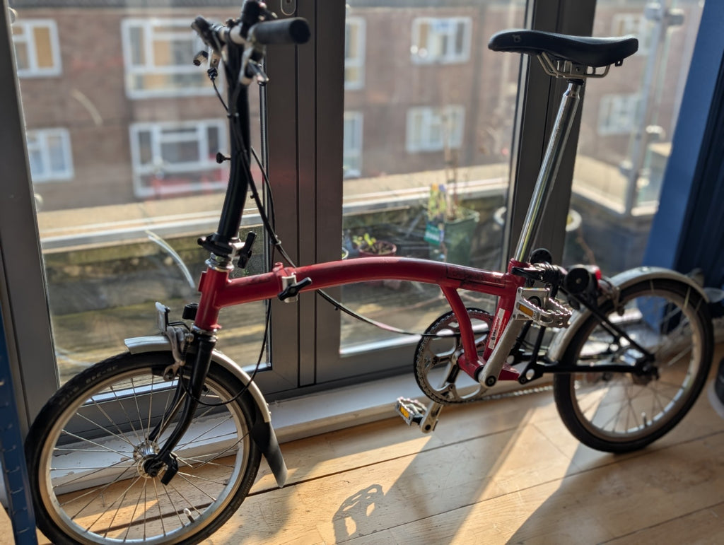 Brompton Folding Bike- Red and Black GUC