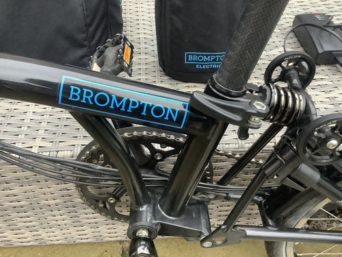 Brompton Electric C Line 6 Speed Black With Bags