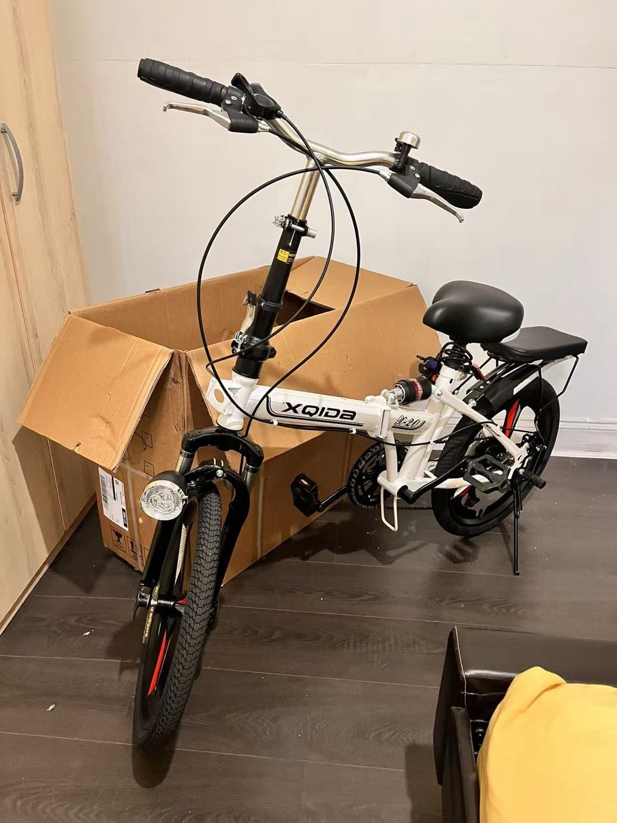 20" Folding Bike for Adults, 6 Speed Compact Foldable Bicycle with Disc Brakes,