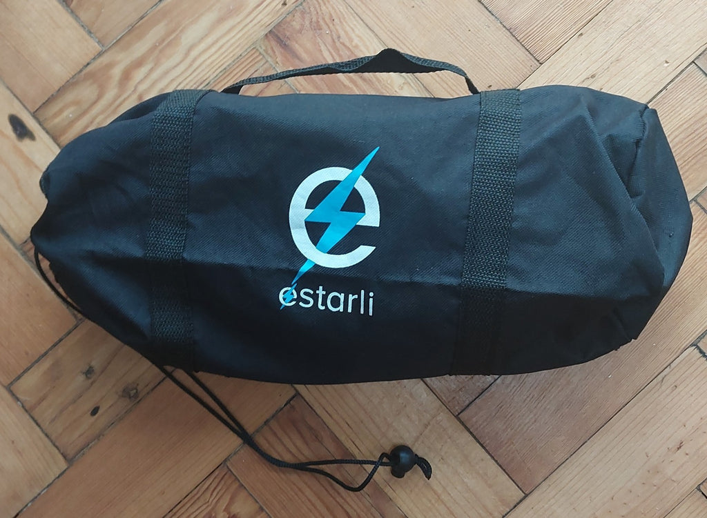 Estarli E20 Pro Folding Bike with Rear Rack 20 Inch Wheels In Storm Grey & Black