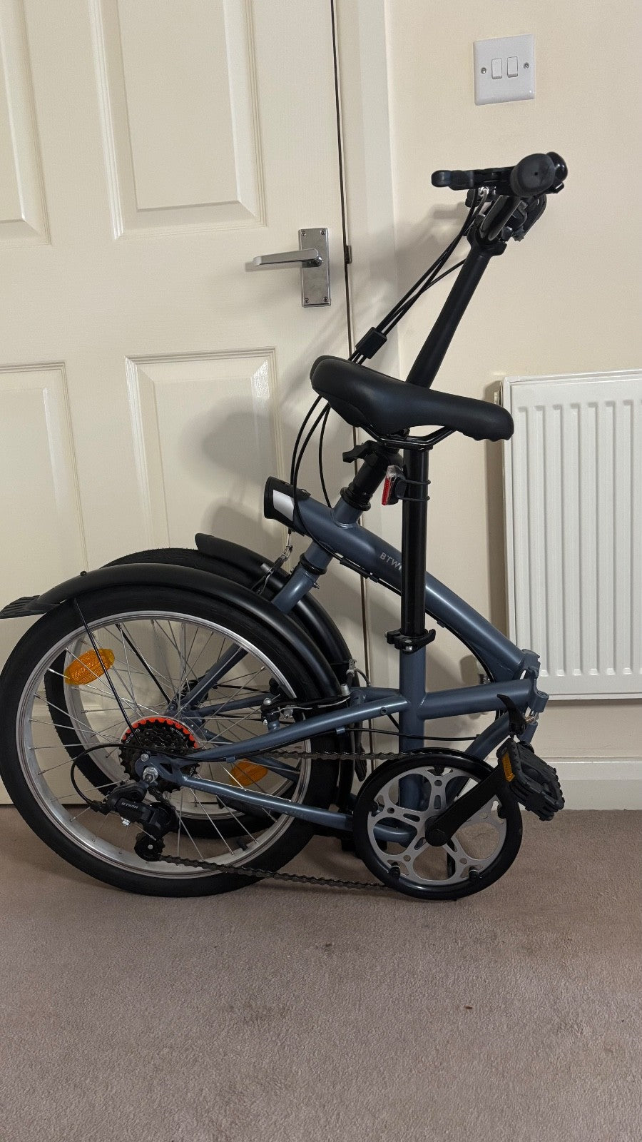 Decathlon B'Twin Folding Bike, with accessories