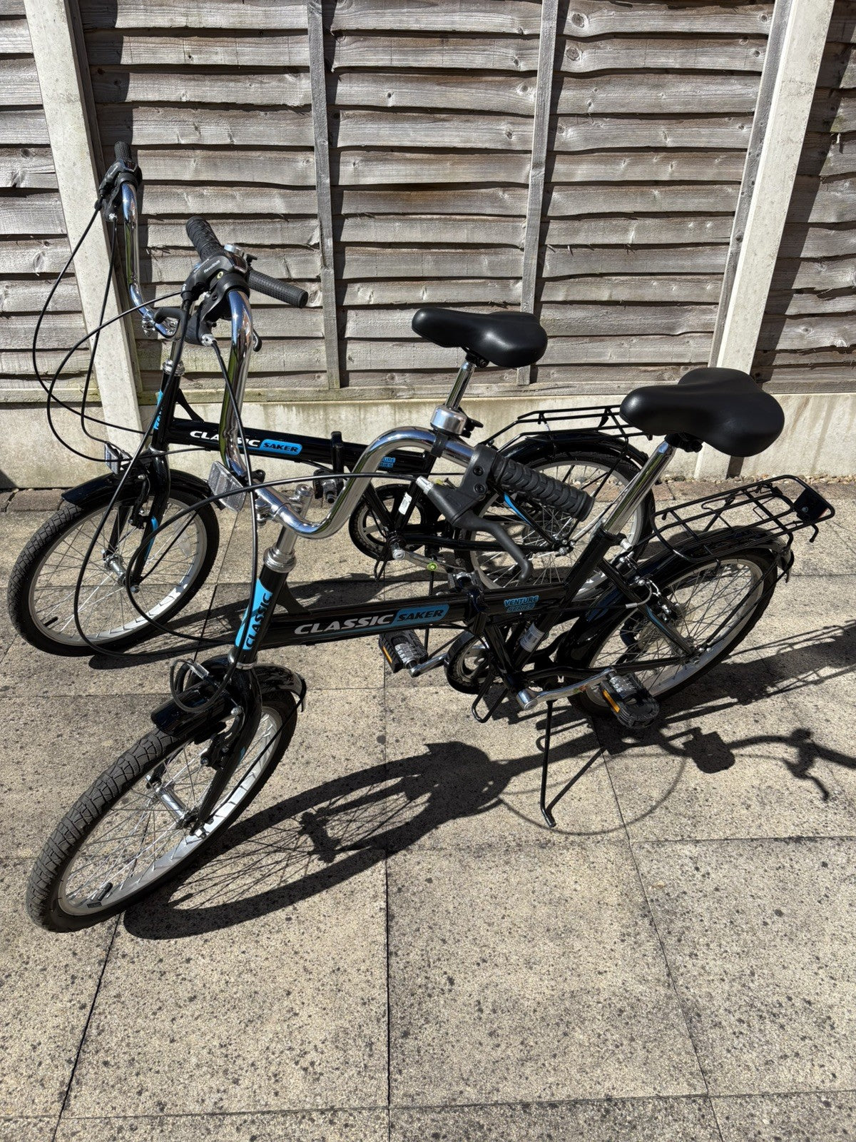 2 x Adults Black Classic Saker Folding Bike Venture Series 20" Shimano 6-speed