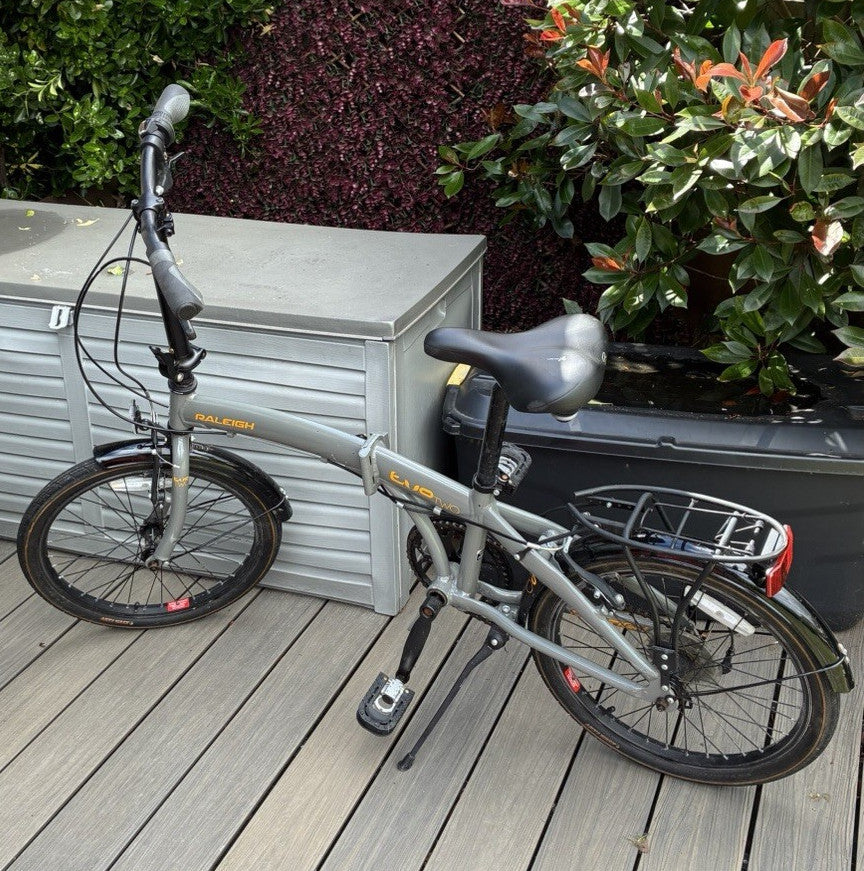 Raleigh Evo TWo folding bike. Rear Hub, Rack, Mudguards