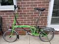 Brompton Folding Bike M6R 6 Speed Green 2008 M Type Rack Mudguards Lights