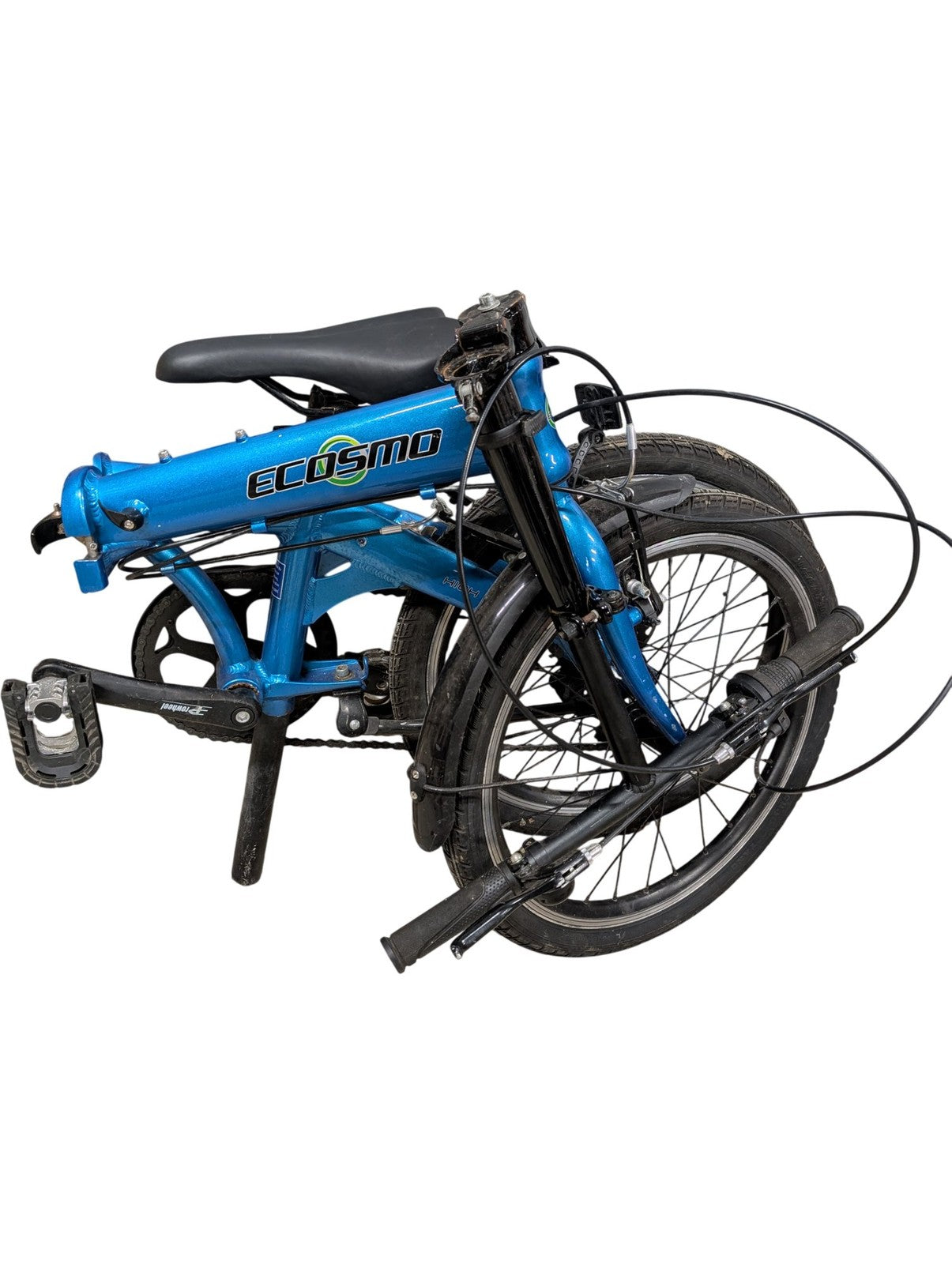 Ecosmo Folding Bike 16" Wheels Blue Shimano 6 Speed Lightweight Commuter Bicycle