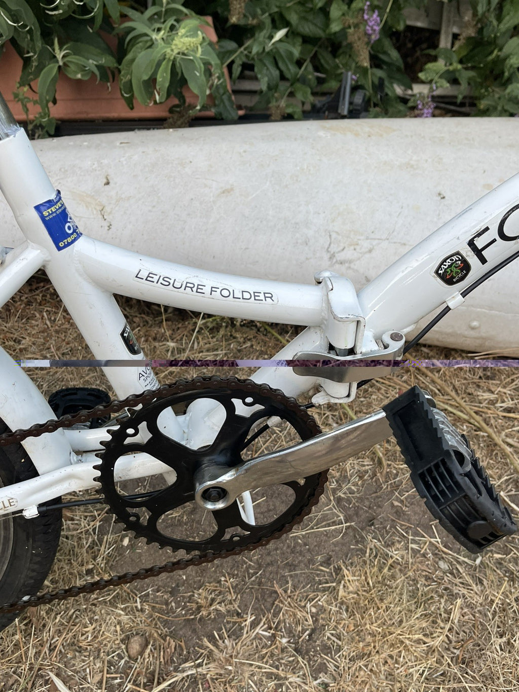 Saxon Fold Leisure Folder 20in 5peed Folding Bike Mudguards White working good