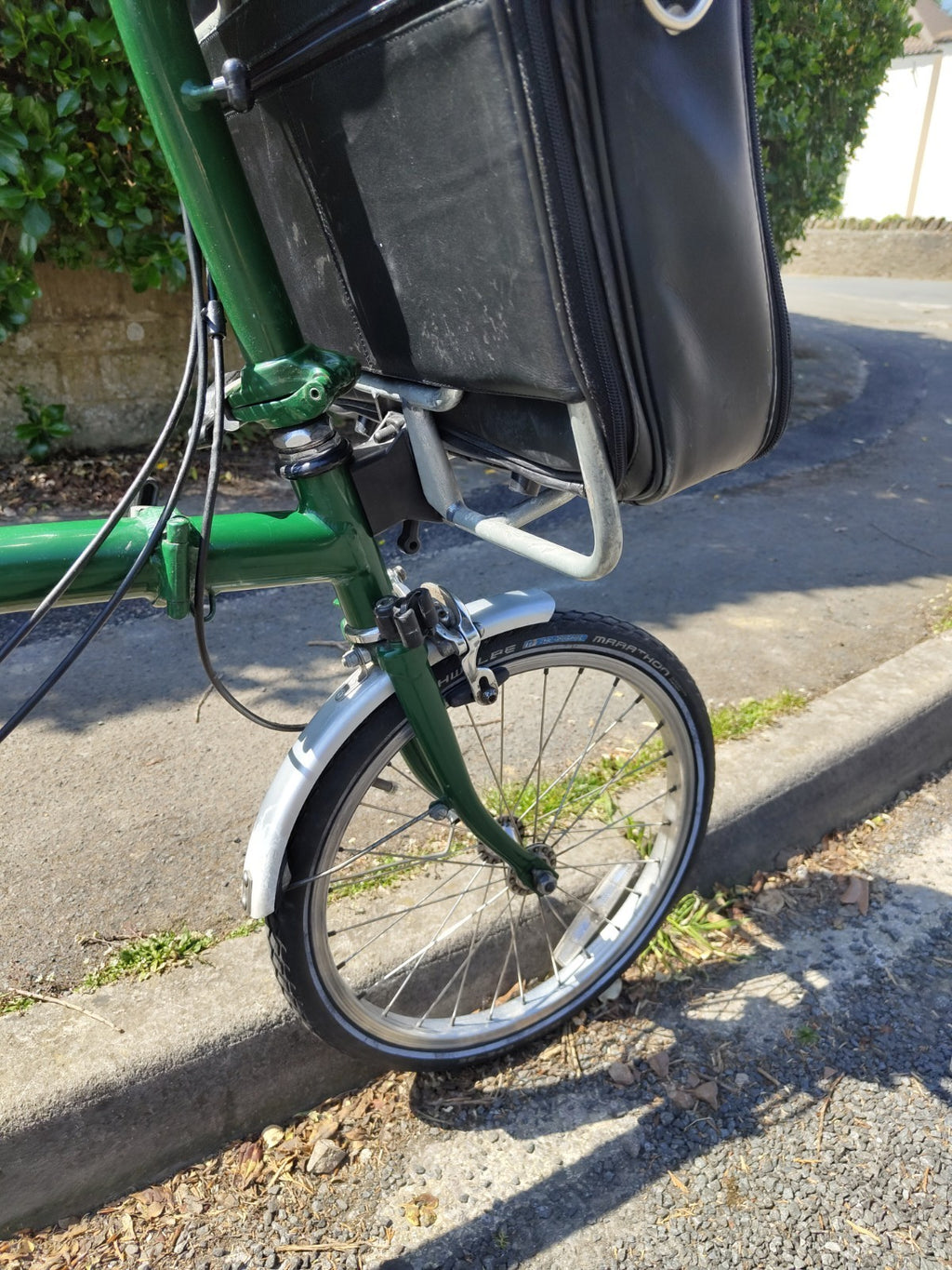 Brompton Folding Bike – 3 Speed – With Front Carrier Bag & Rack –Great Condition