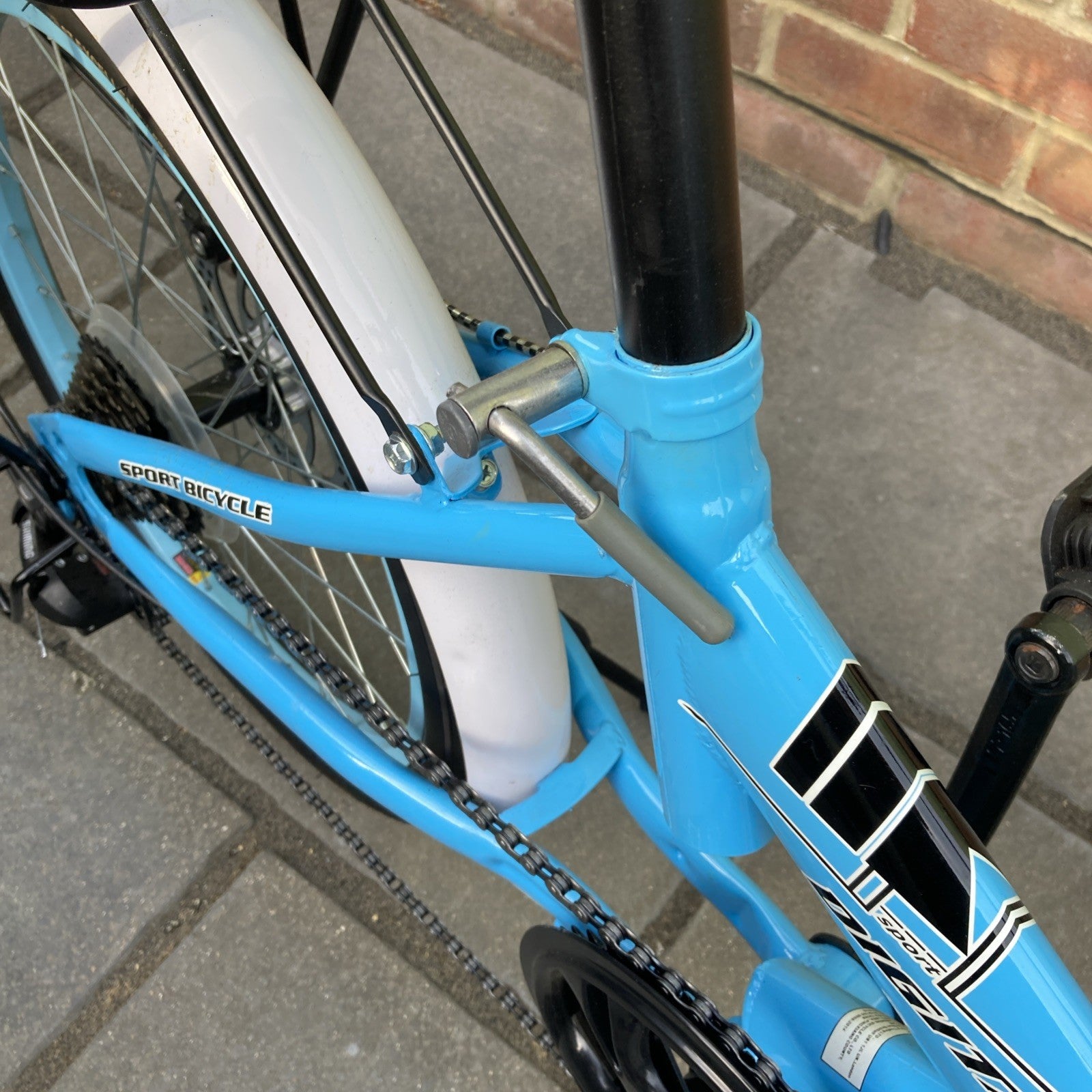 Digital Folding Blue Bike Carbon Steel 7 Speed Unisex Custom Design For UK