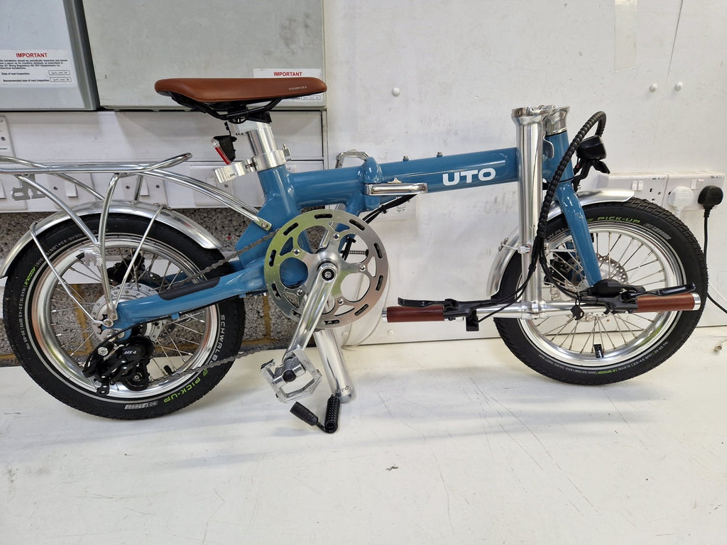 UTO Afternoon Vintage OG20 7-Speed 20" Wheel Folding Bike - Satin Blue (Dirty)