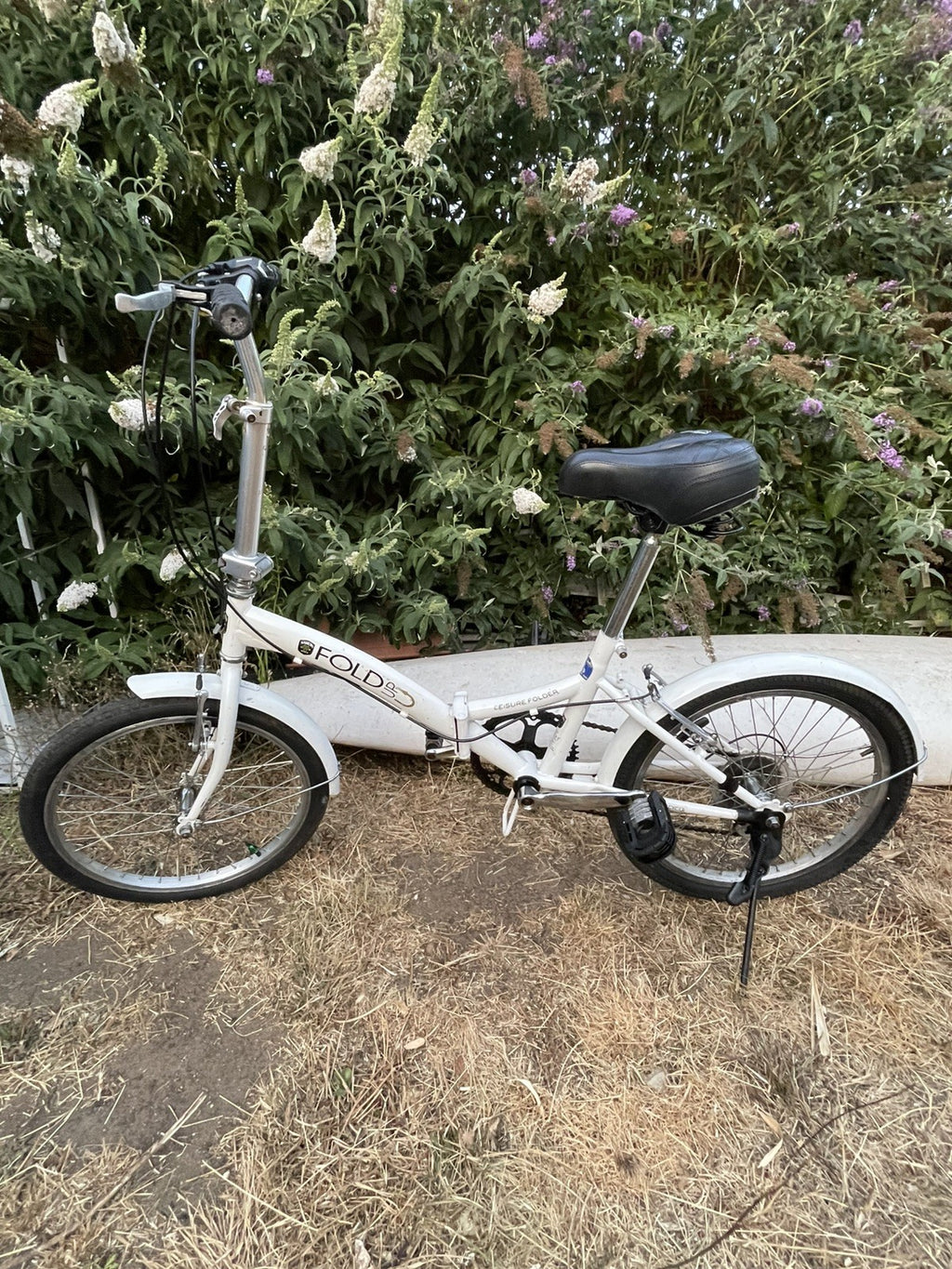 Saxon Fold Leisure Folder 20in 5peed Folding Bike Mudguards White working good