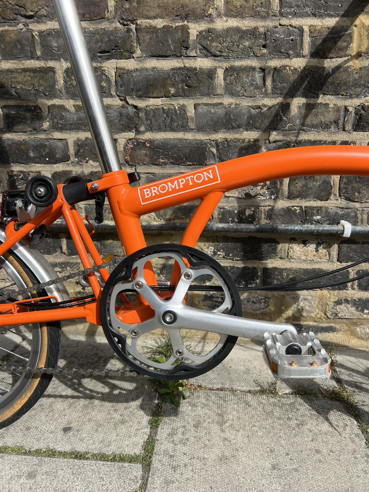 Brompton S3L Folding Bike 3-Speed, Orange + upgrades