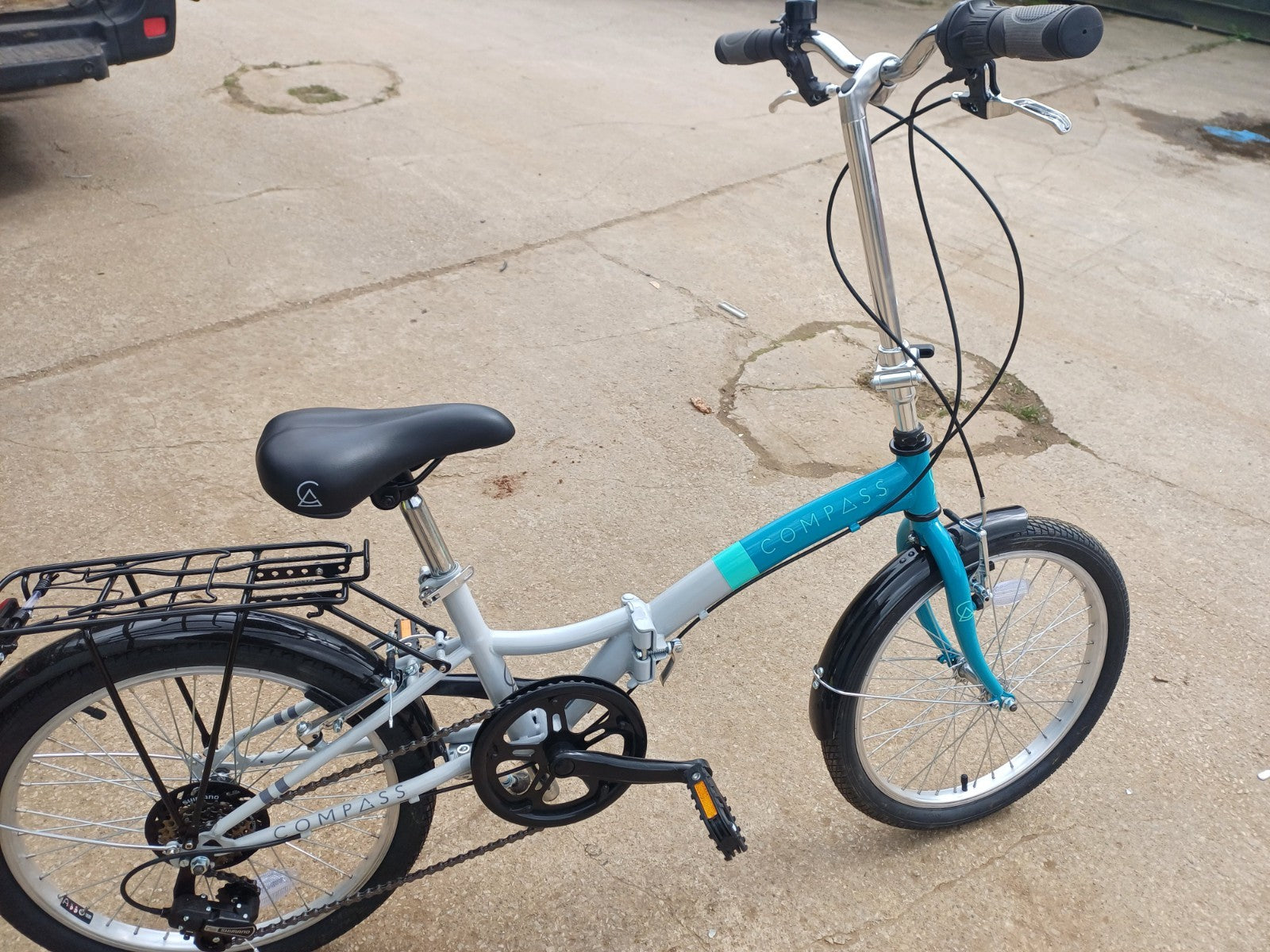 Folding Bike Pedal Compass 20" Wheels, Blue/Light Grey