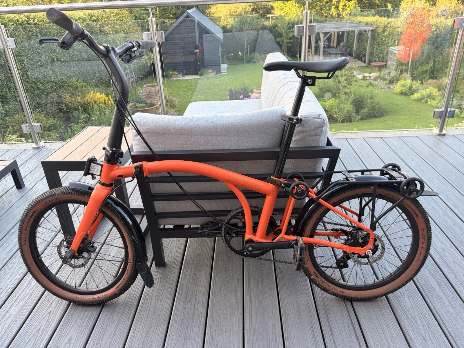 Brompton G Line 8-Speed Folding Bike. Large. Orange. Excellent Condition