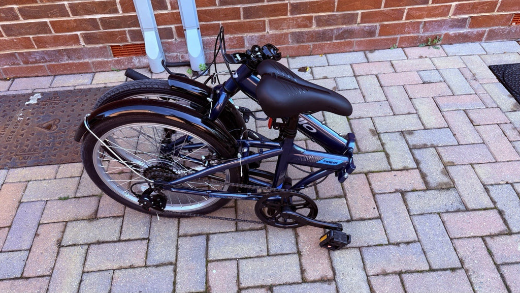 Apollo TranSport 20in Folding Bike Blue/Black Mudguards Reflectors V-Brakes