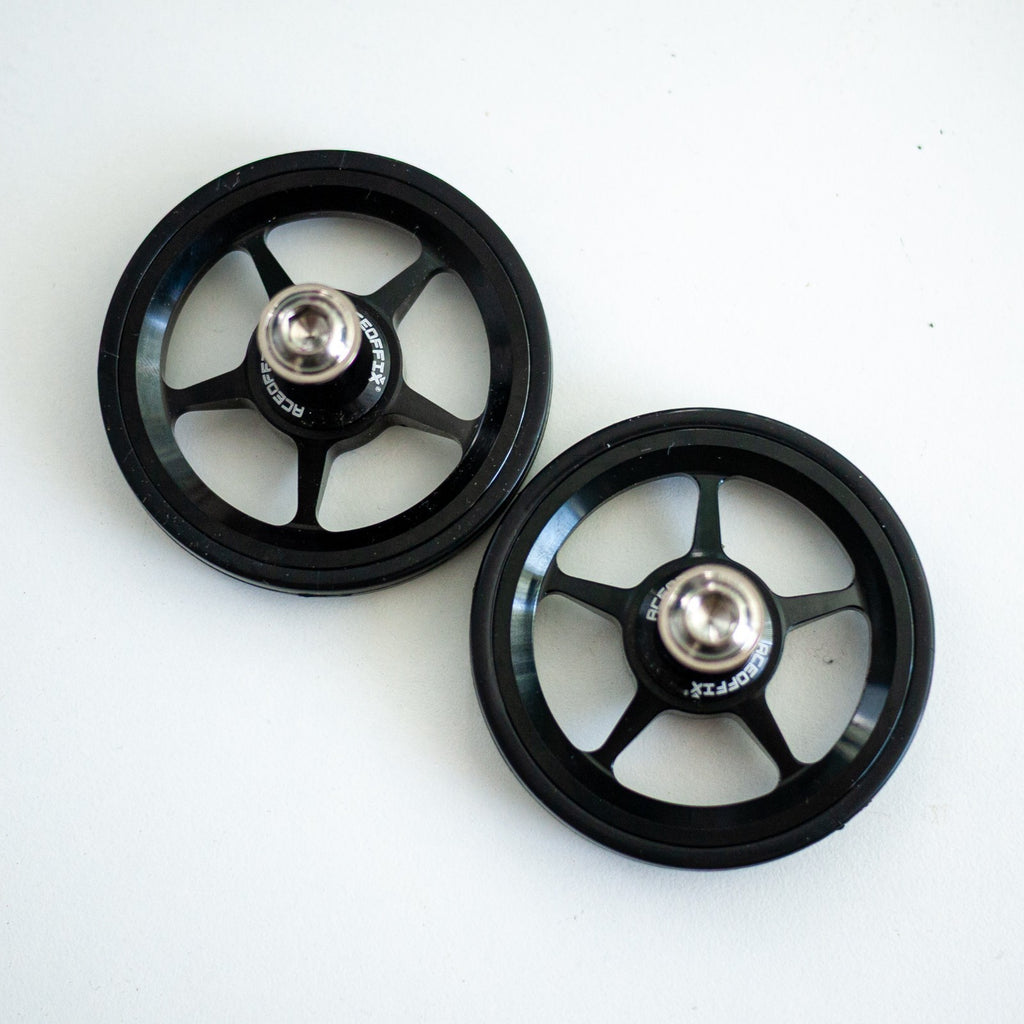 UK SELLER - For Brompton Pair Superlight Easy Alloy Black Wheels & Bolts