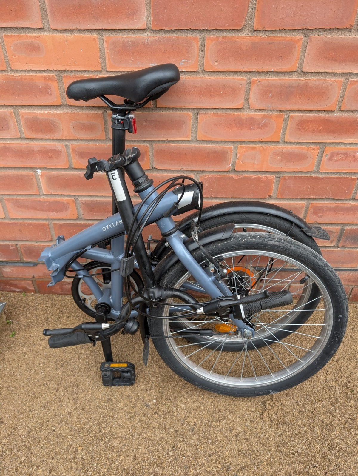 Oxylane Folding Bike Blue 6 Speed Commuter Bicycle