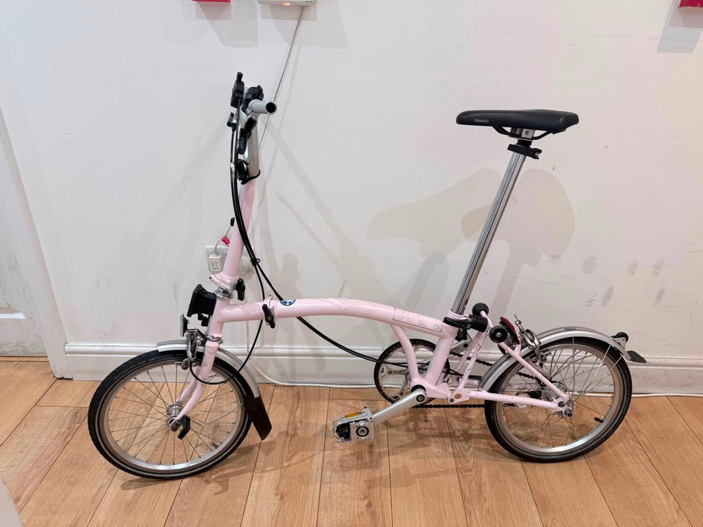 Brompton M3L Folding Bike – Pale Pink – 2014 Model – Made in England