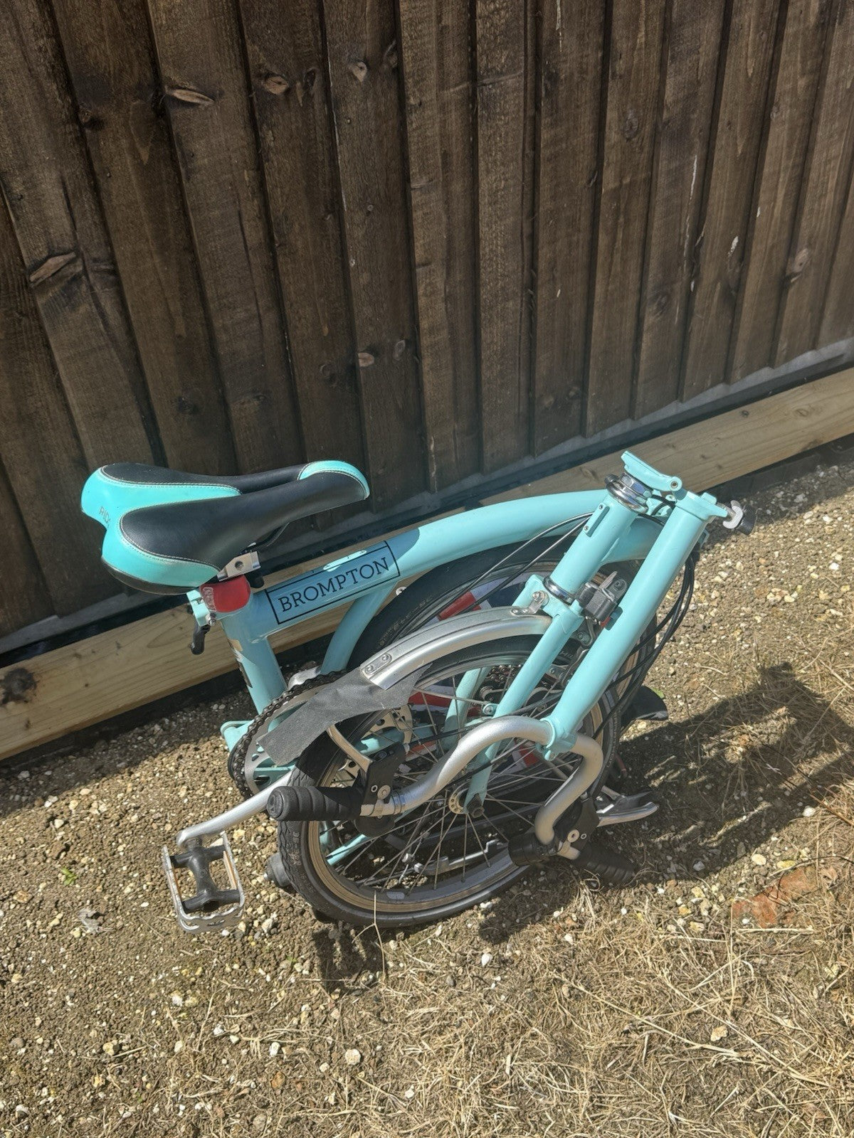 Brompton Folding Bike 16in Wheels Blue Rear Rack Mudguards Unisex Adults
