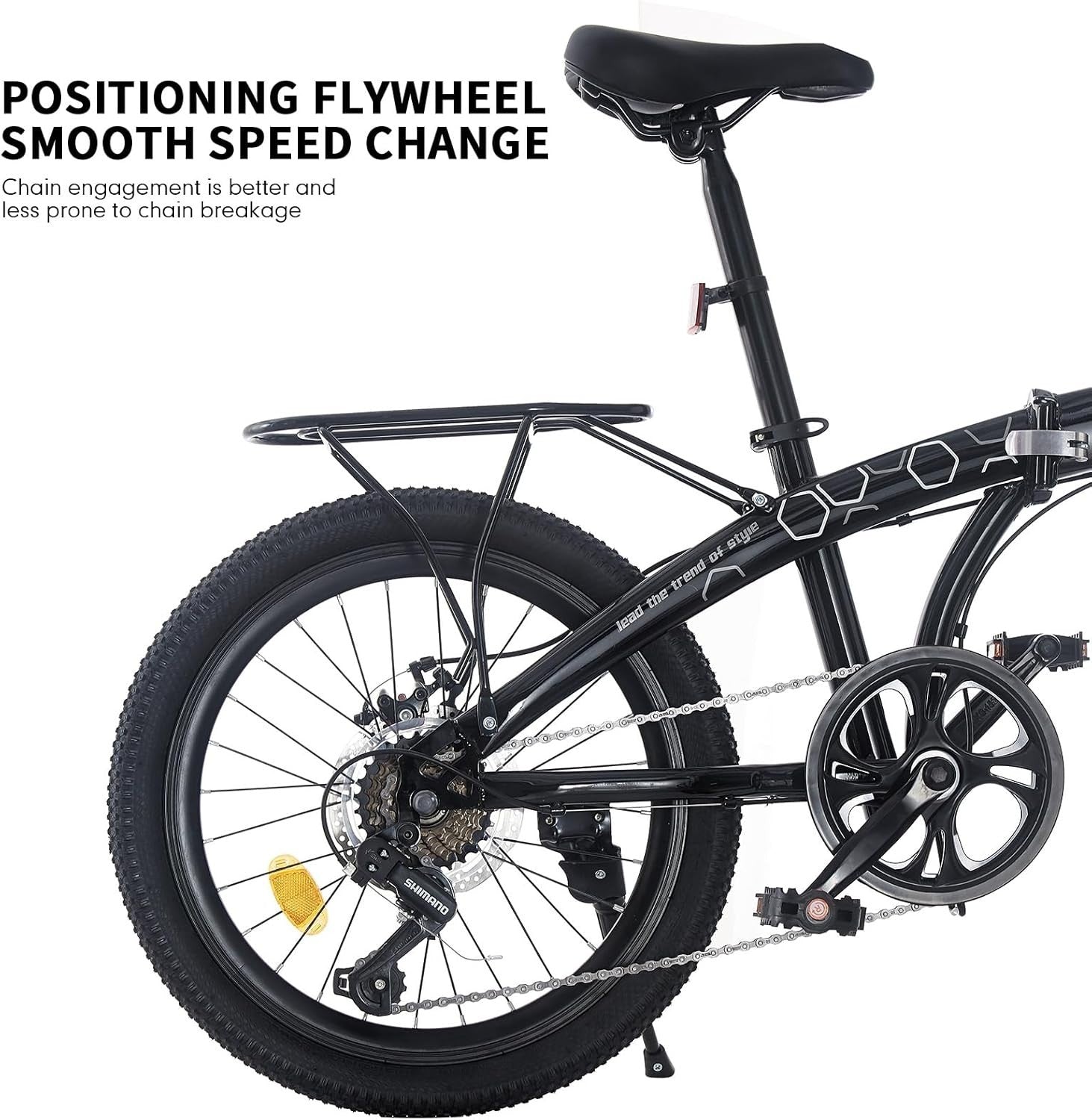 20" Folding Bike 7 Speed Disc Brake Lightweight Adult Commuter Bicycle