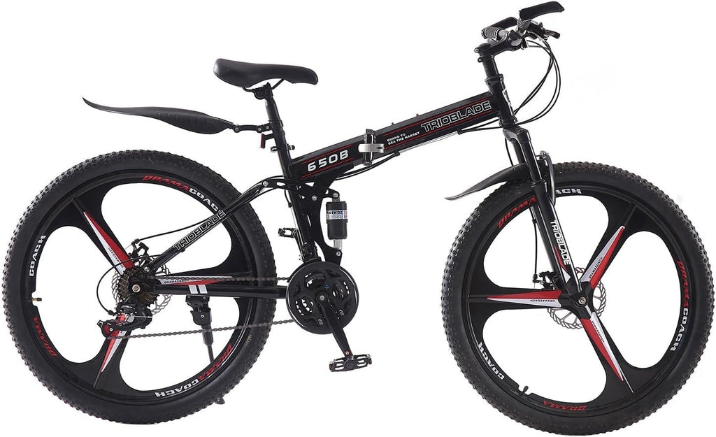 Foldable 26" Mountain Bike Dual Suspension 21-Speed 3-Spoke Wheels