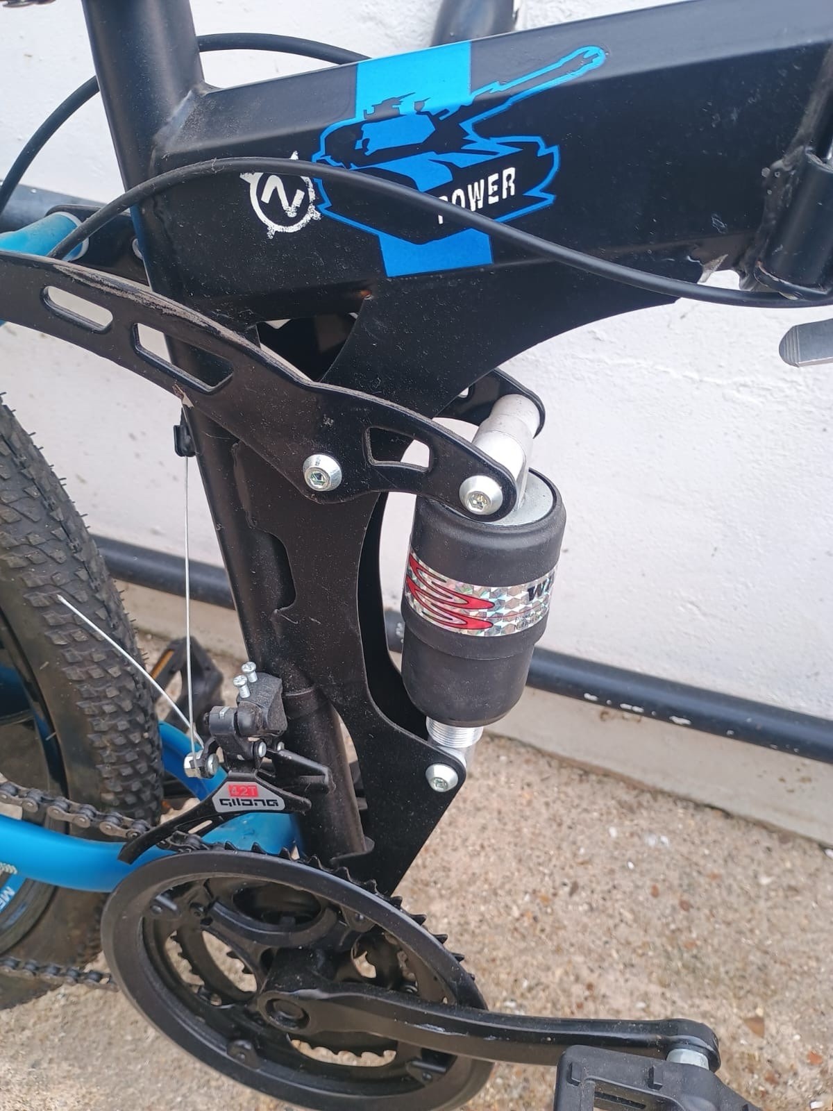 26” Folding Mountain Bike Urban Sport Full Suspension Disc Brakes Black Blue