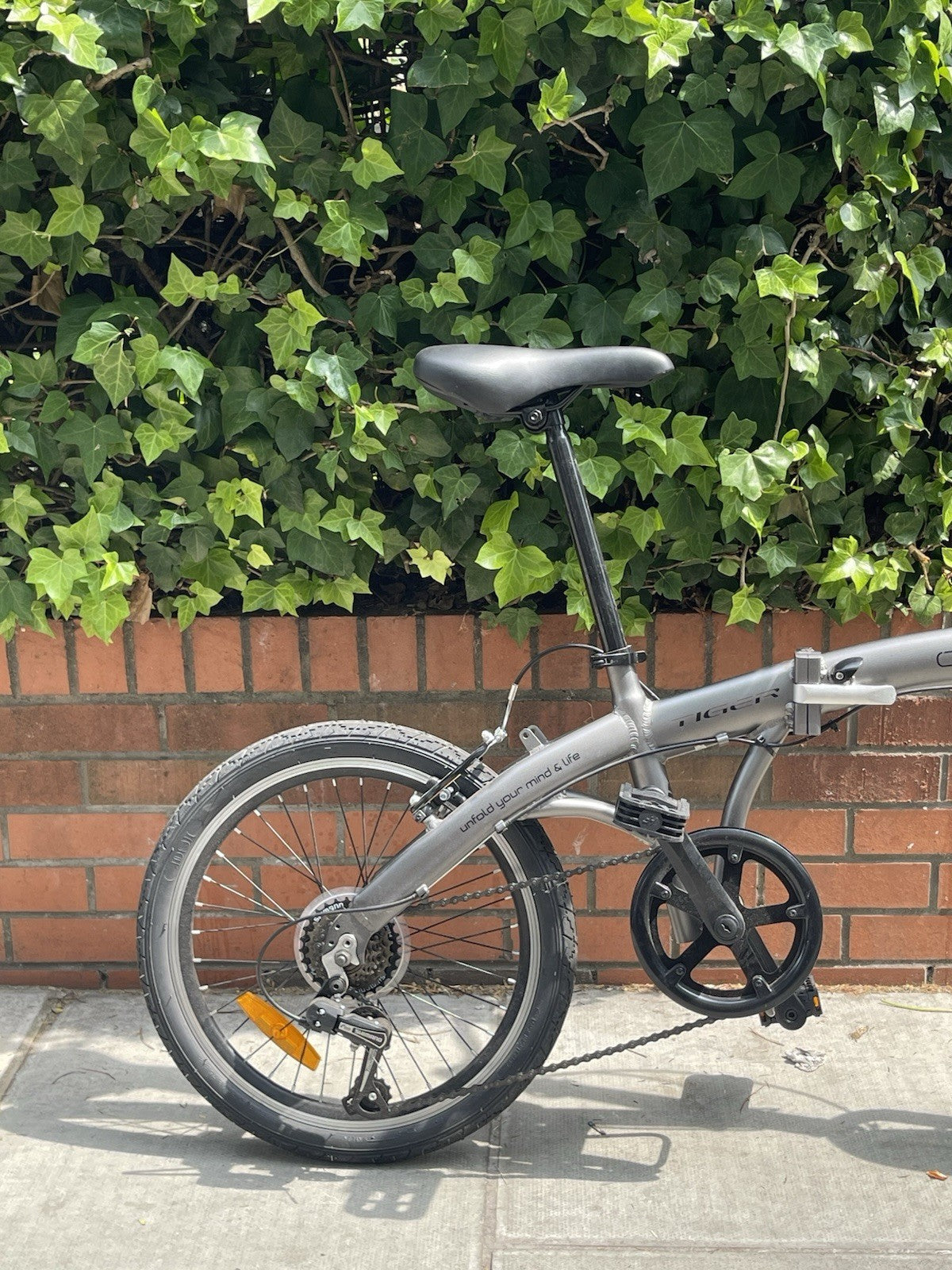 Origami Tiger Folding Bike, Grey, 20”, Compact Commuter Bike Ready To Ride Bike