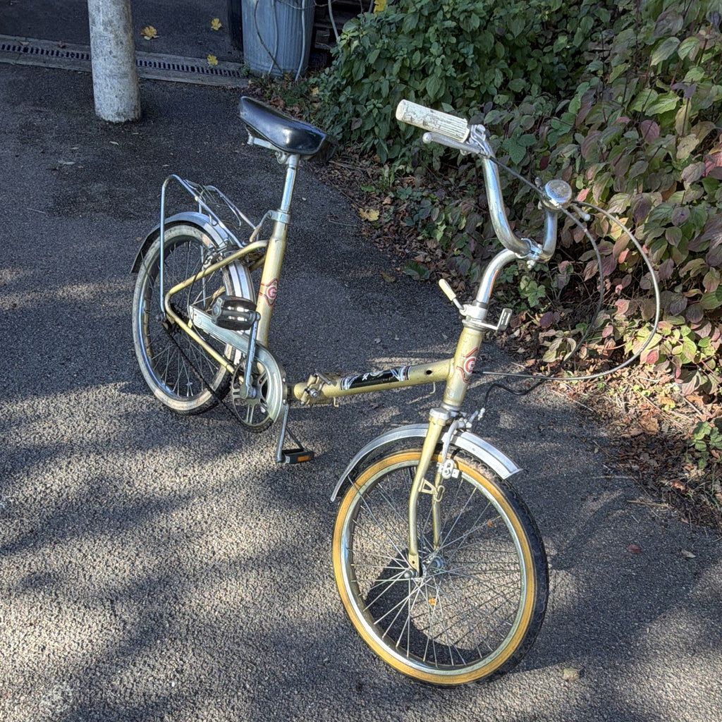 SPRICK 20in Unisex Folding Bike Gold/Silver Steel, Rear Rack Reflectors