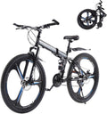 27.5" Foldable Mountain Bike Dual Suspension 21-Speed Lightweight MTB