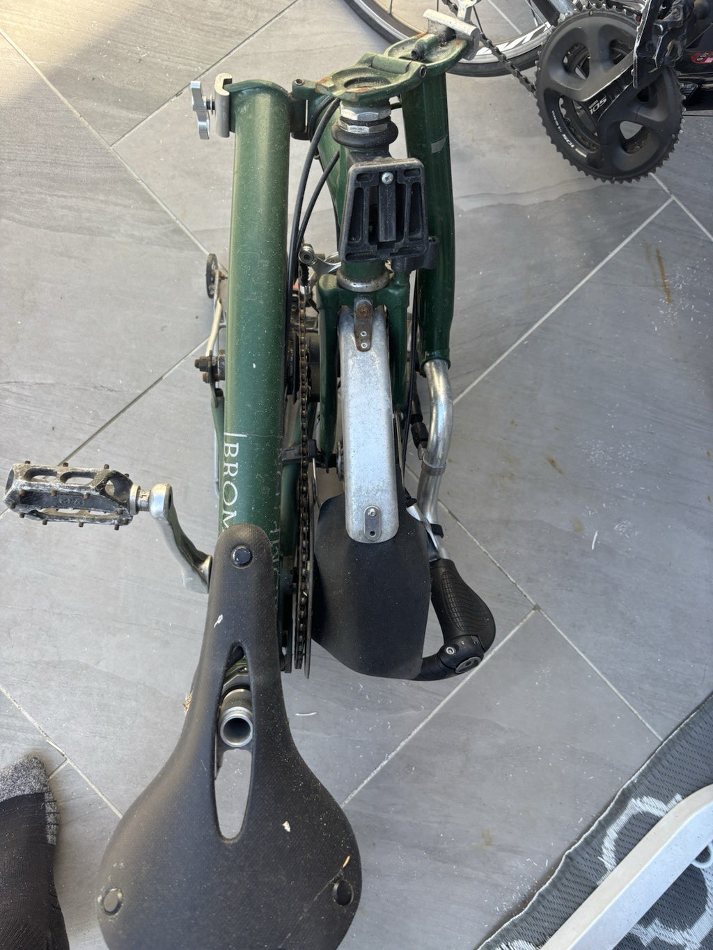 Brompton Green Folding Bike 16in Steel Frame Rear Rack Mudguards Reflectors