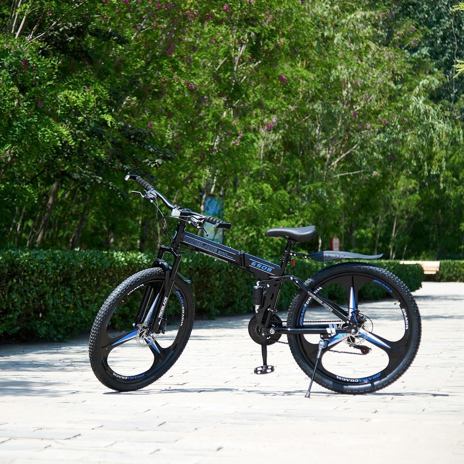 Foldable Mountain Bike 26 Inch 21-Speed Dual Suspension Lightweight Bike