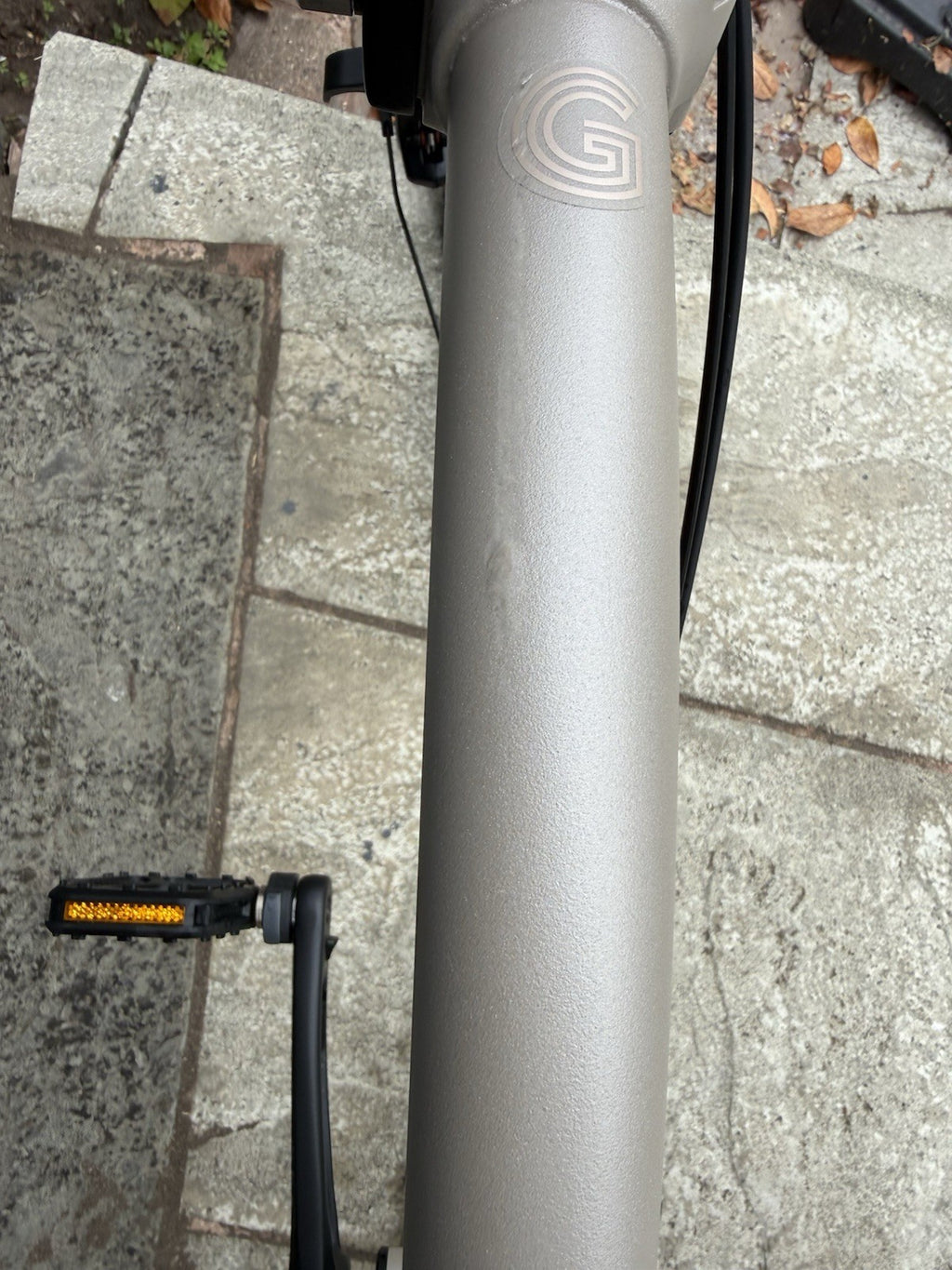 Brompton G Line Folding Bike 20in M Silver/Black Mechanical Disc, Rack Mudguards