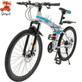 26" Folding Mountain Bike 21 Speed Men Bikes MTB Bicycle School Dual Disc Brake