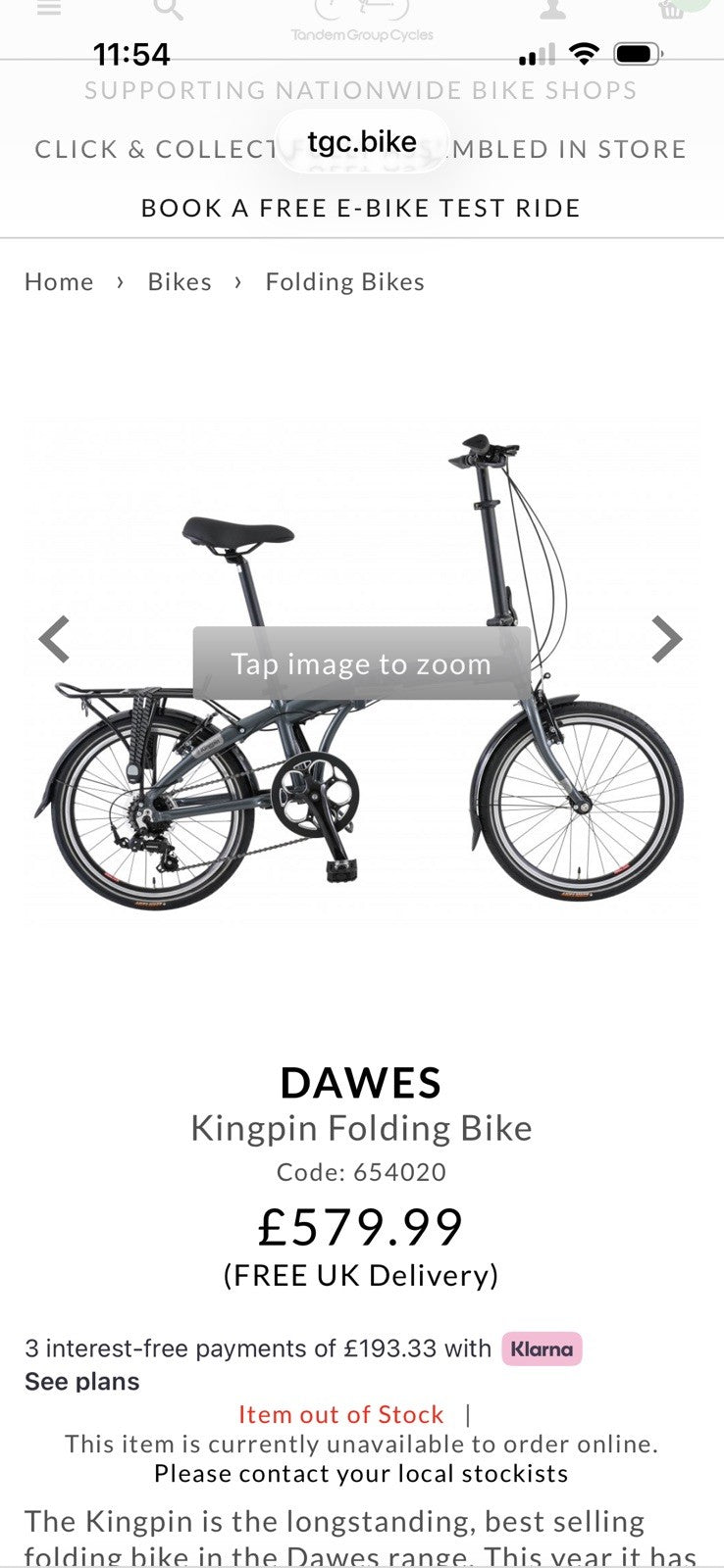 New Dawes Folding Alloy Bike Dawes Kingpin Grey Folder Brand new bike