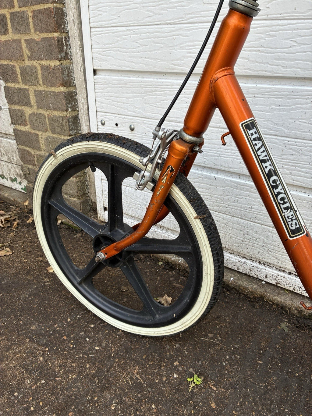 Vintage 1970s Hawk Cycles Step Through Bicycle - Orange - Skyway II Rims