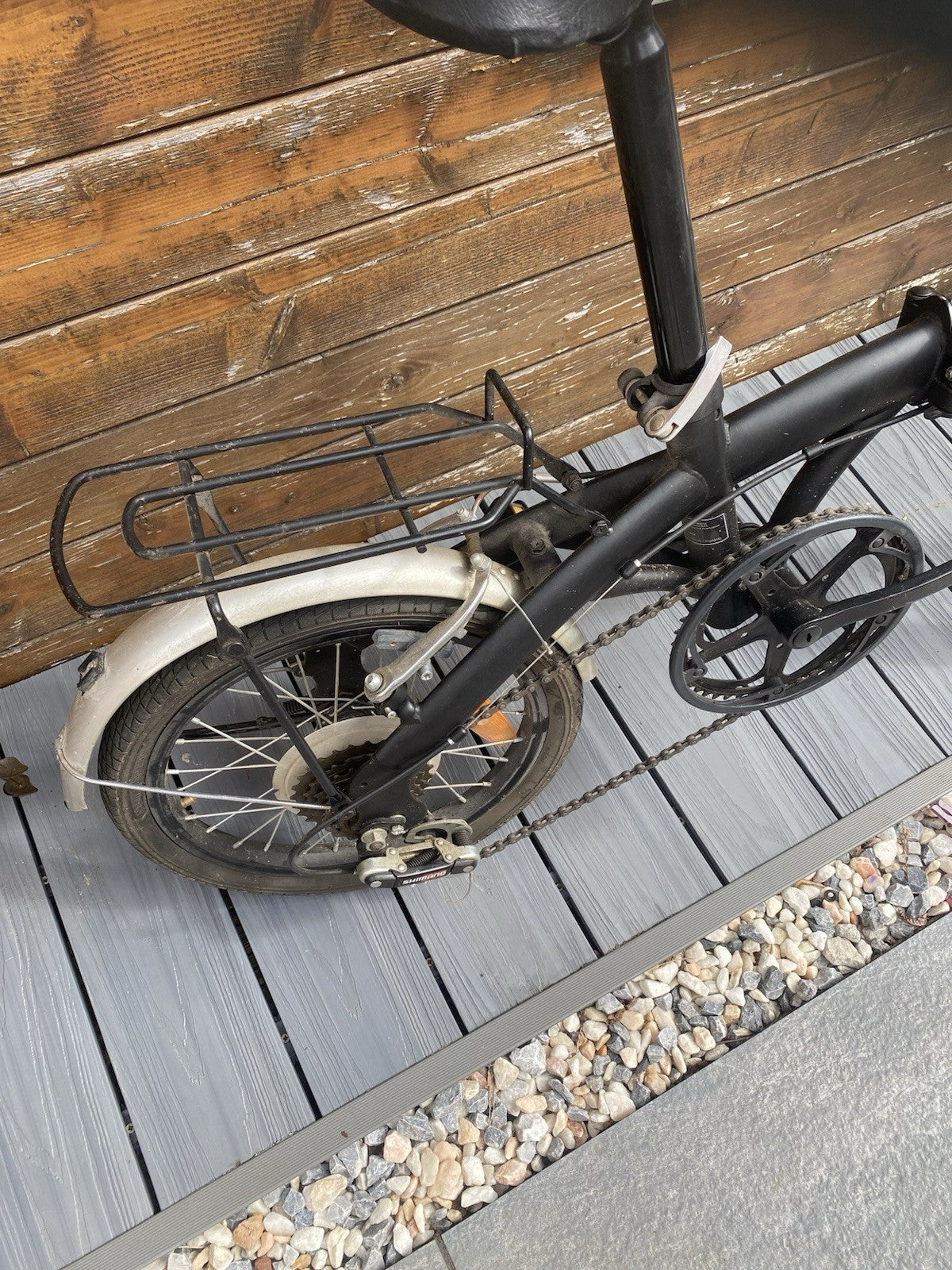 Wayscal 20in Folding Bike Black/Silver Mudguards Rear Rack Bell Flat Bar