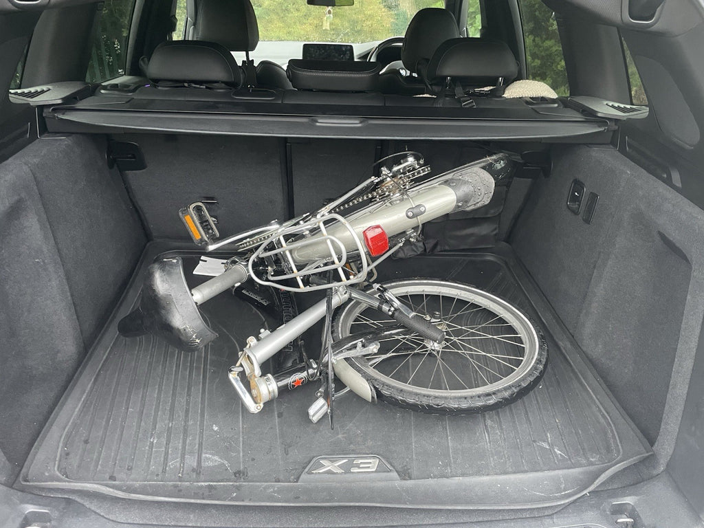 Folding Bike 20in Silver/Black Steel Rear Rack Mudguards