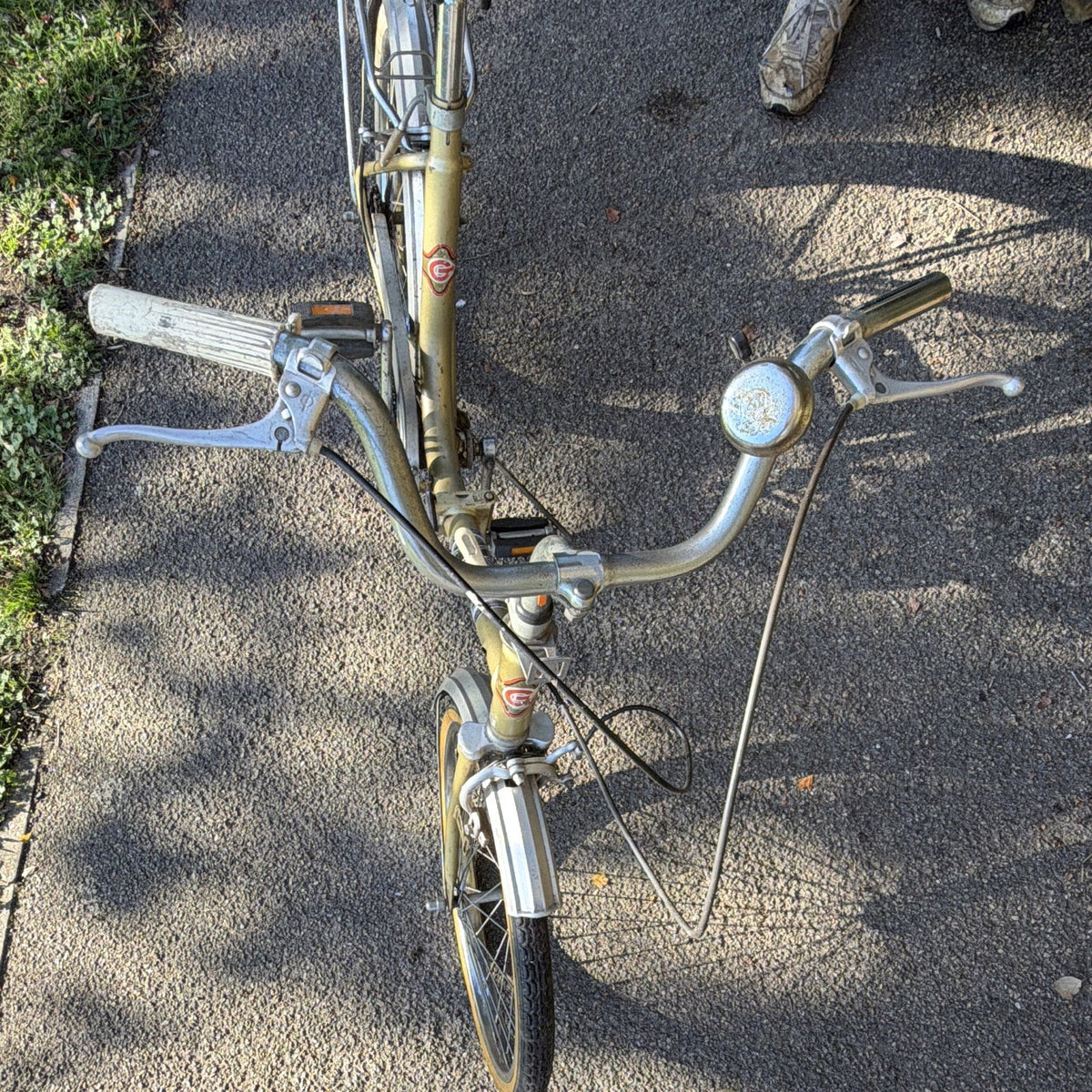 SPRICK 20in Unisex Folding Bike Gold/Silver Steel, Rear Rack Reflectors