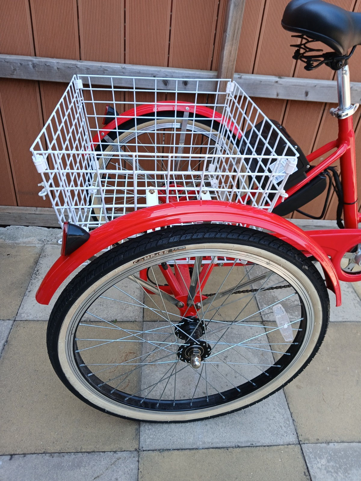 Scout Tricycle Folding 6-Speed Shimano 24" E Trike 3 Wheel Bicycle - In Red