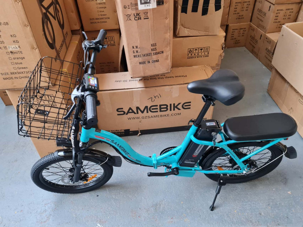 20" Portable Commuter Bike 36V 12AH Folding City Bike 7 Speed -CY20R Light Blue